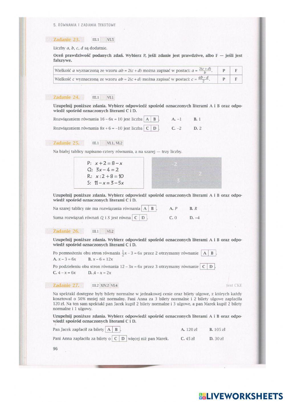 5.2 Równania - zadania