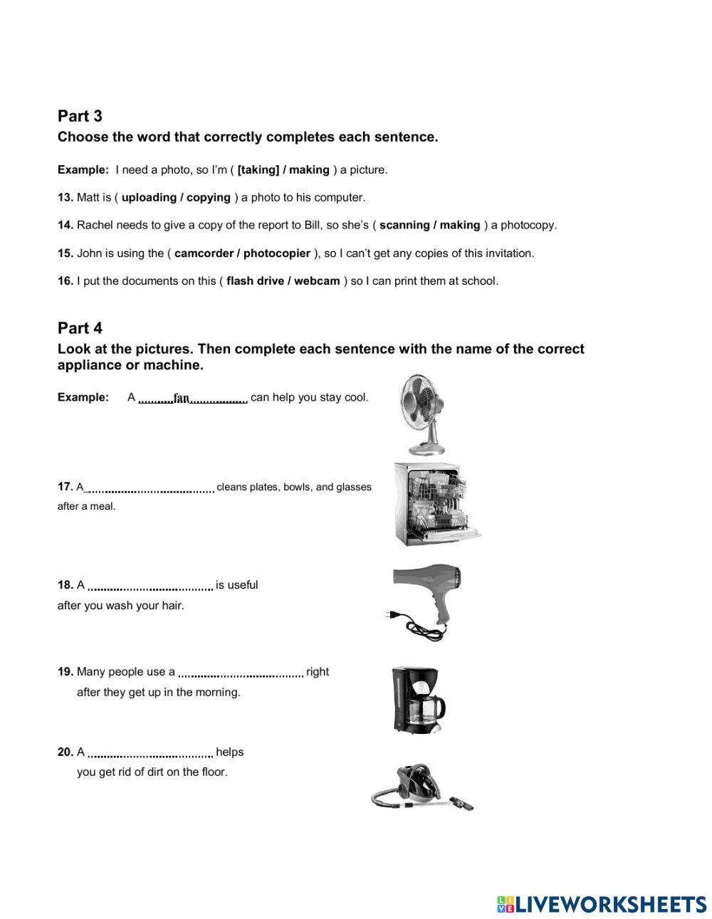 Test unit 5 online exercise for live worksheets