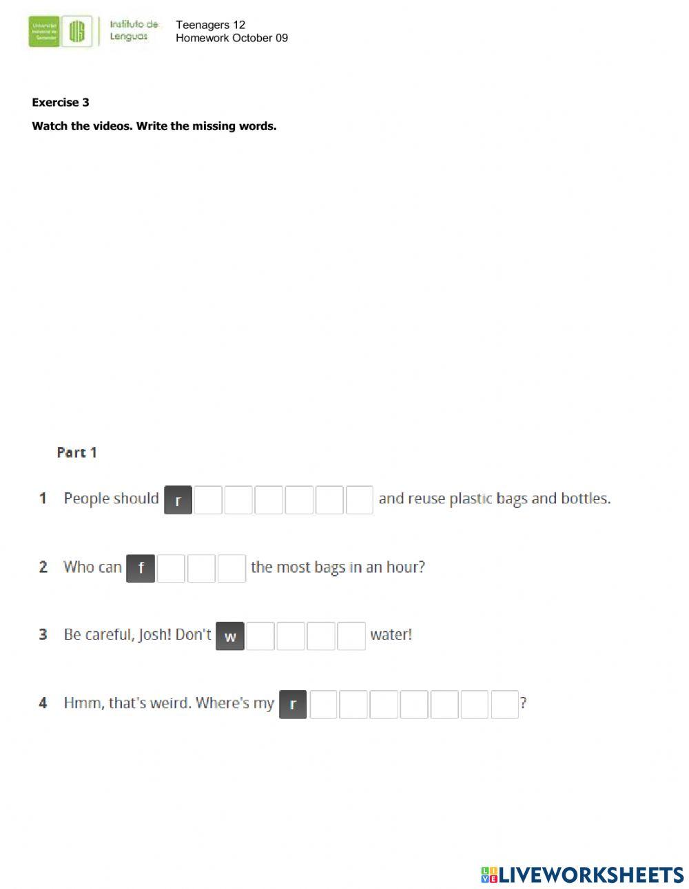Environment vocabulary