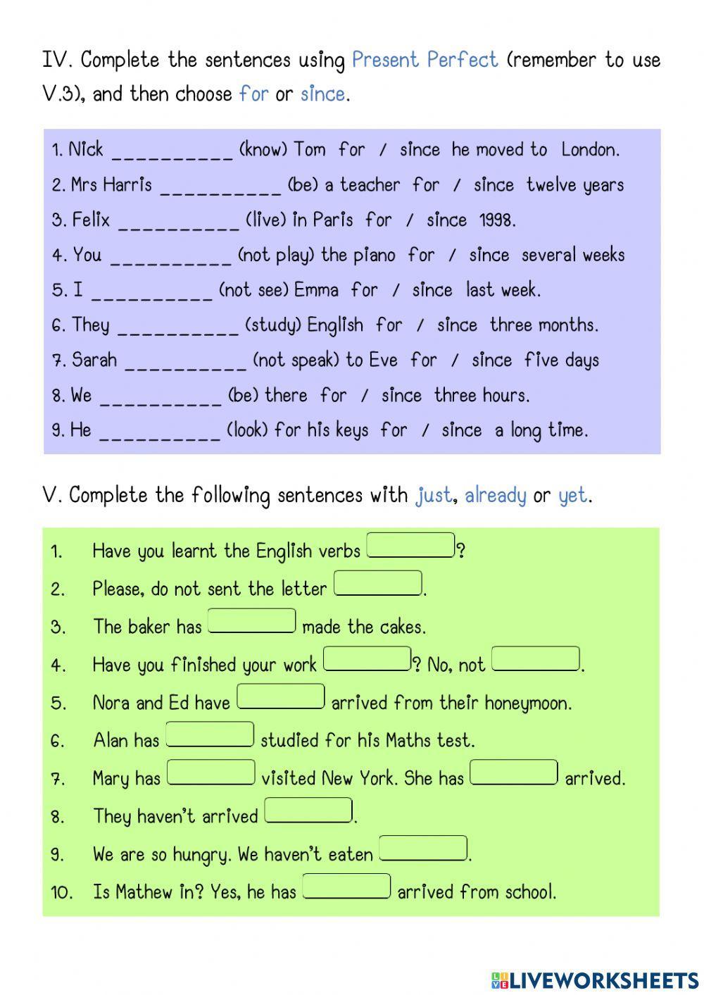 Present Perfect Tense