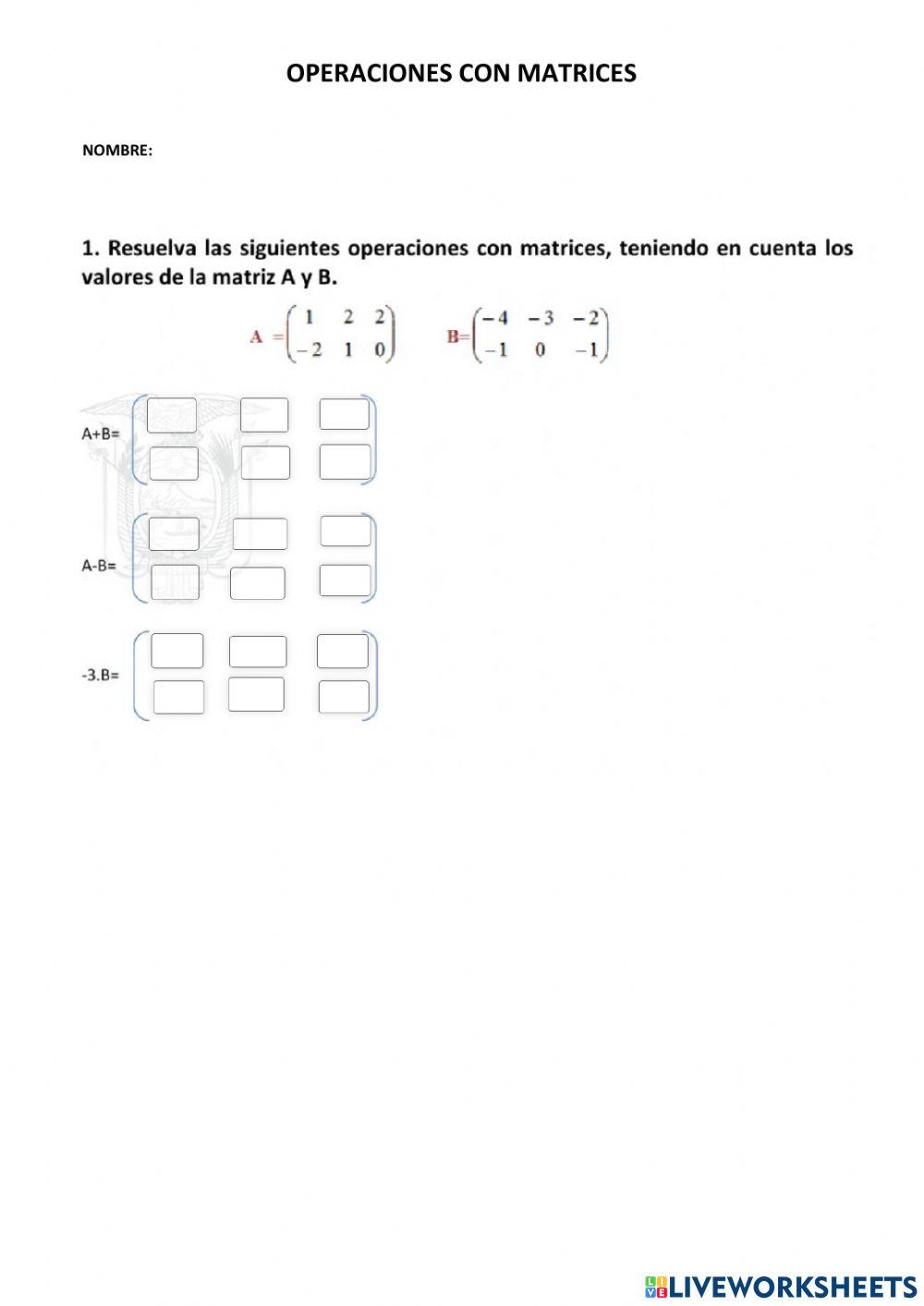 Operaciones con matrices