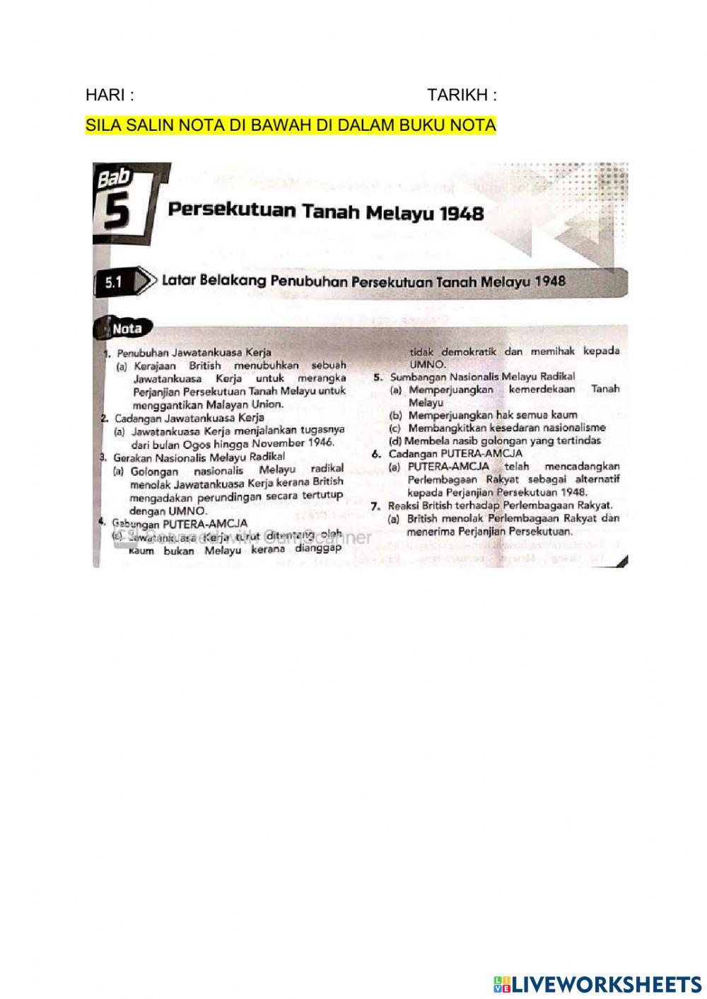 Bab 5 : Persekutuan Tanah Melayu 1948