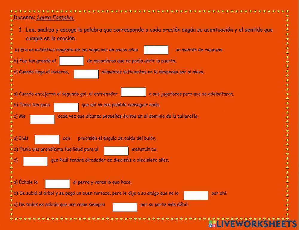 Acentuación de palabras