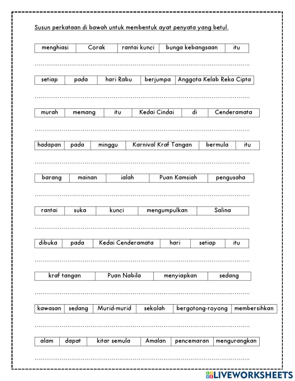 Ayat Penyata (Susun Perkataan)