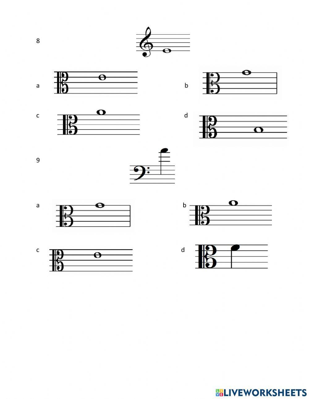 Transposing notes in the Alto Clef