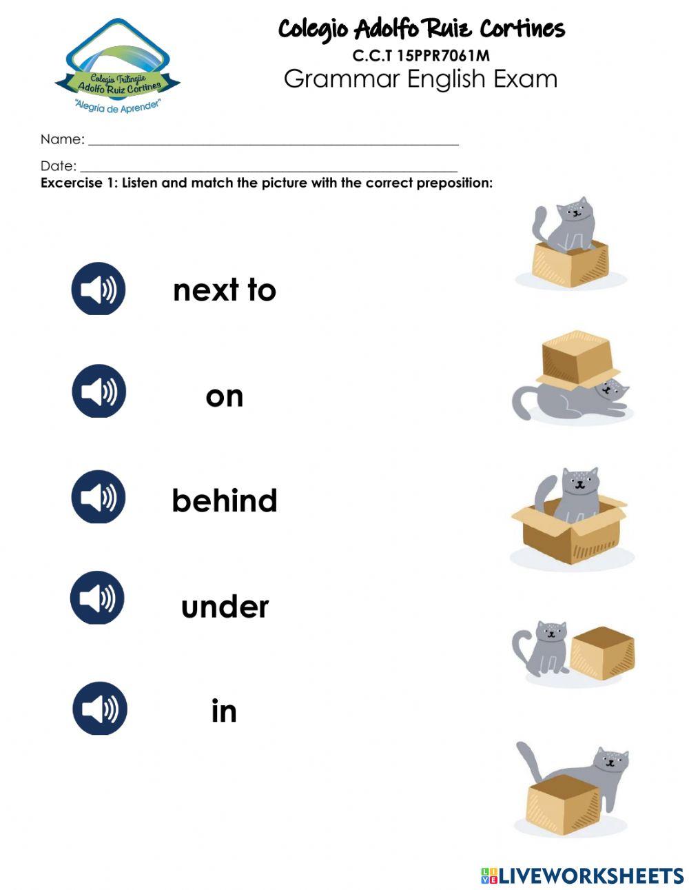 Grammar English Exam