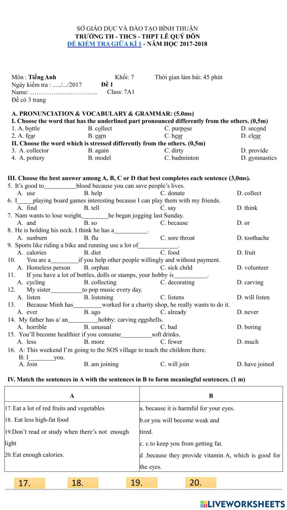 Kiem tra anh van 7 moi giua ky i