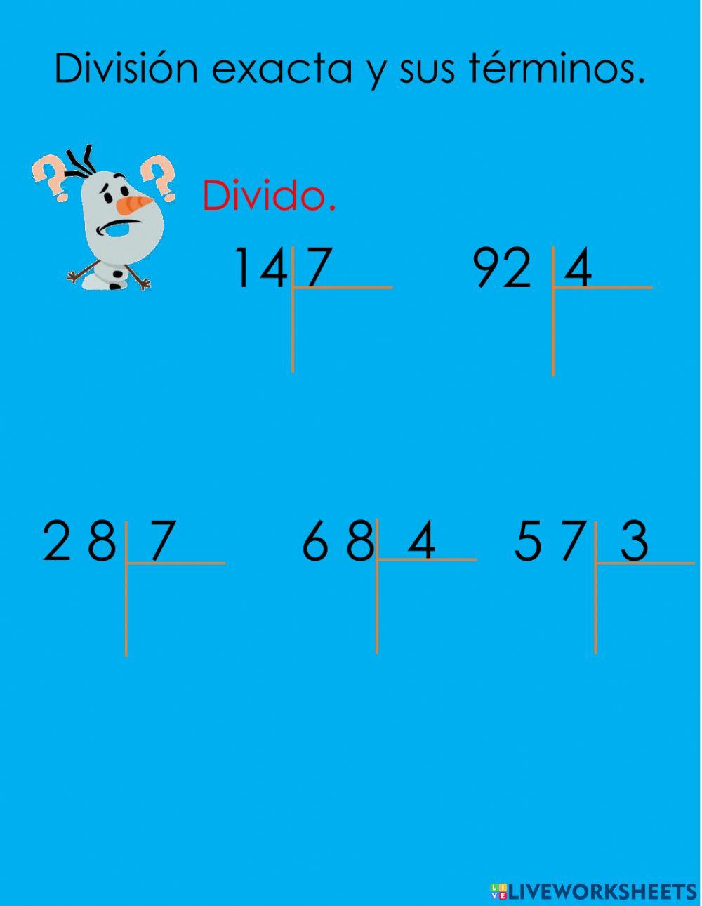 División y sus términos