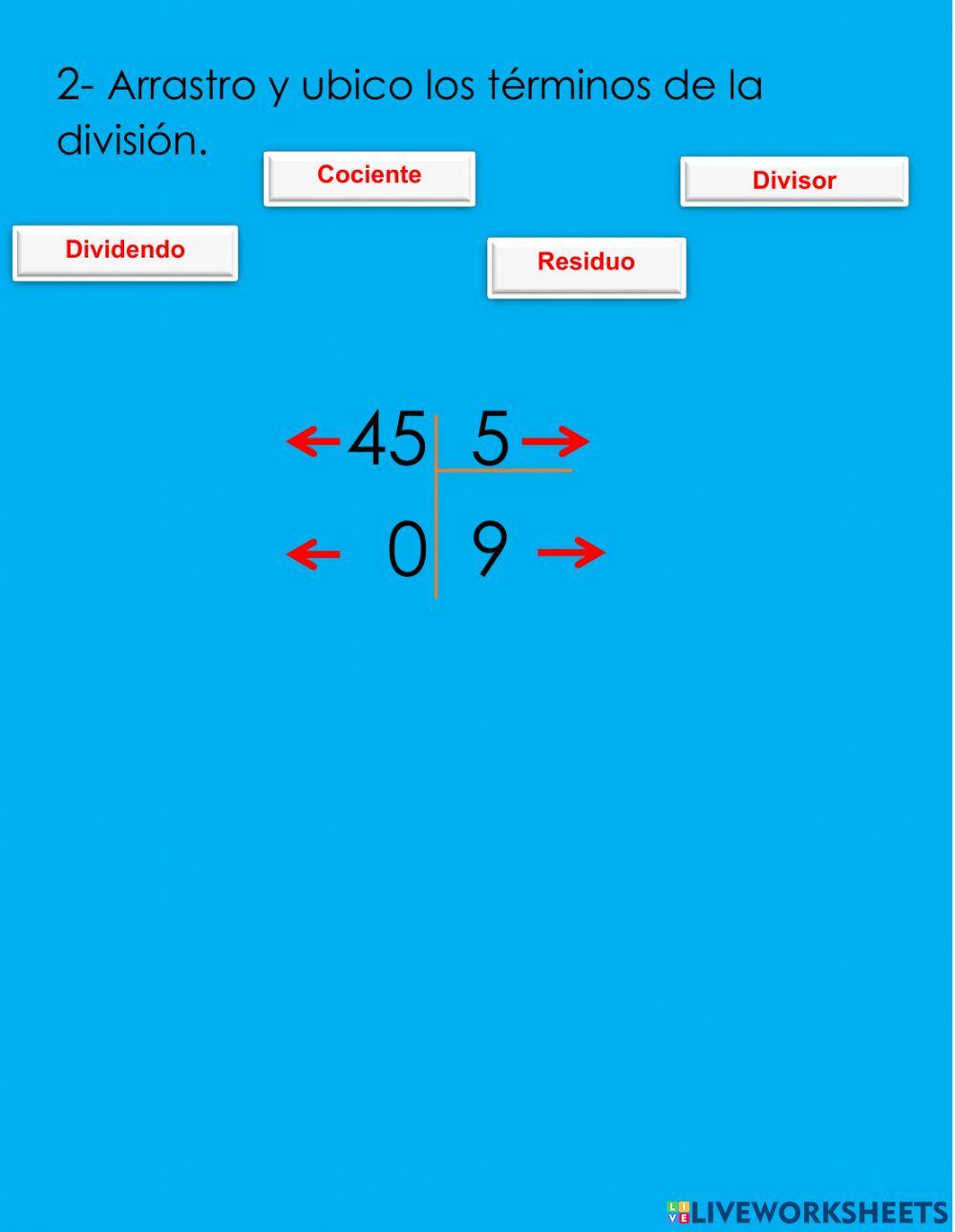 División y sus términos