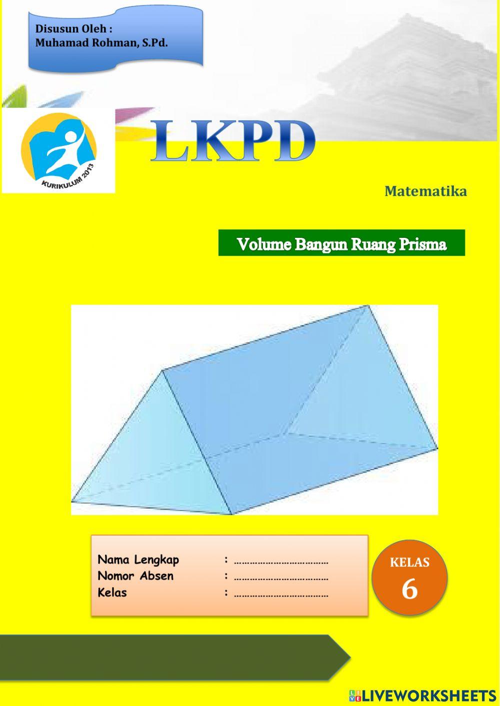 LKPD Matematika Volume Prisma Segitiga