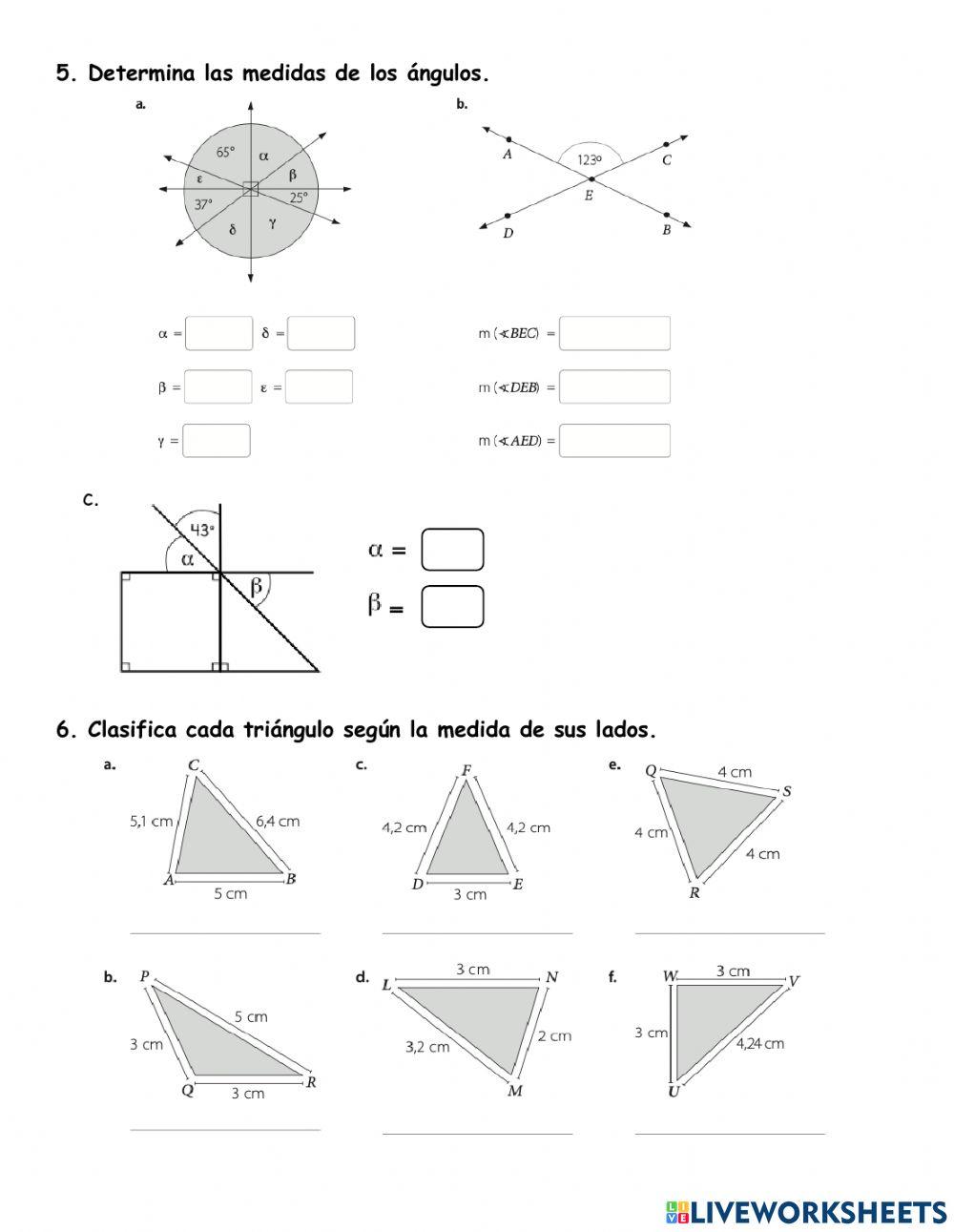 Evaluación ángulos y triángulos