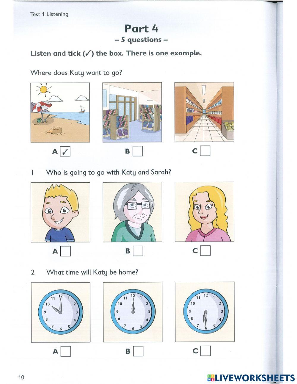 Flyers Listening Test 1