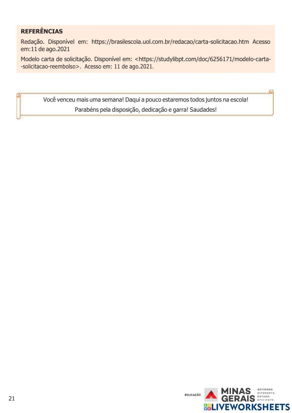 Pet 4- 6º ano - semana 5