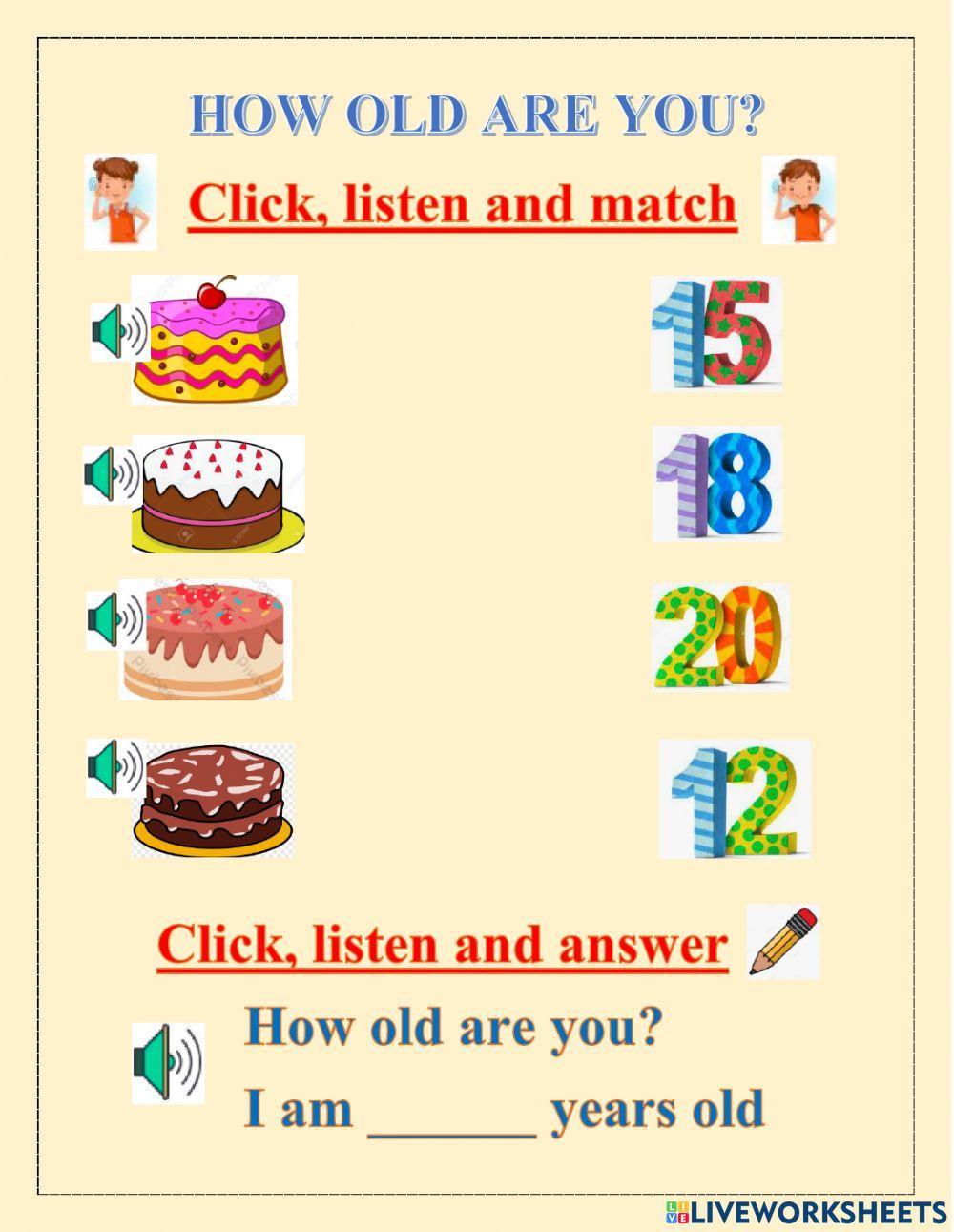 Numbers from 10 to 20