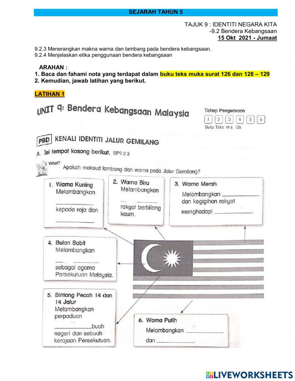 TAJUK 9 : IDENTITI NEGARA KITA (Bendera Kebangsaan)