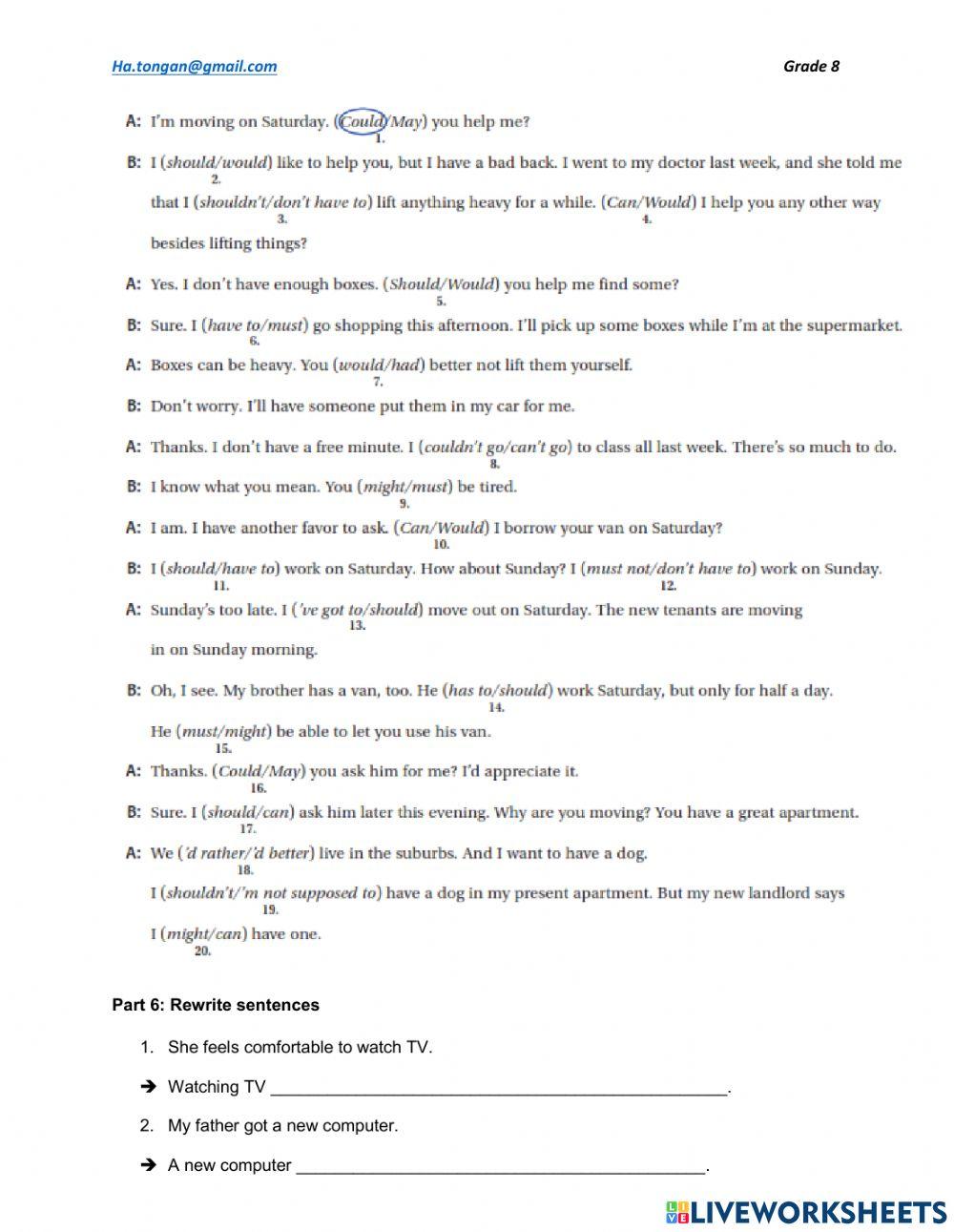 G8 Grammar and Vocab review 1