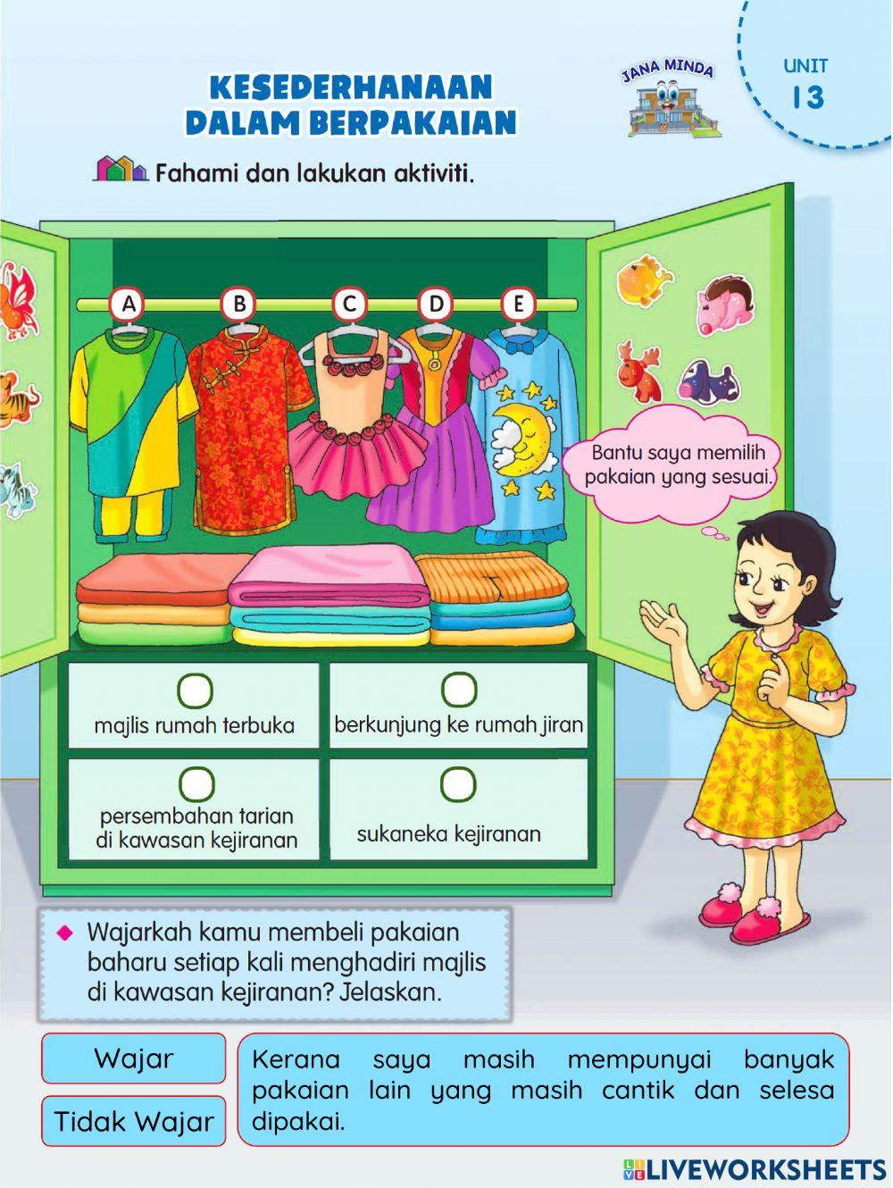 Pendidikan Moral Tahun 4 PdPR Minggu 33 Khamis 7hb Oktober 2021 - UNIT 13 KESEDERHANAAN - Kesederhanaan Dalam Berpakaian