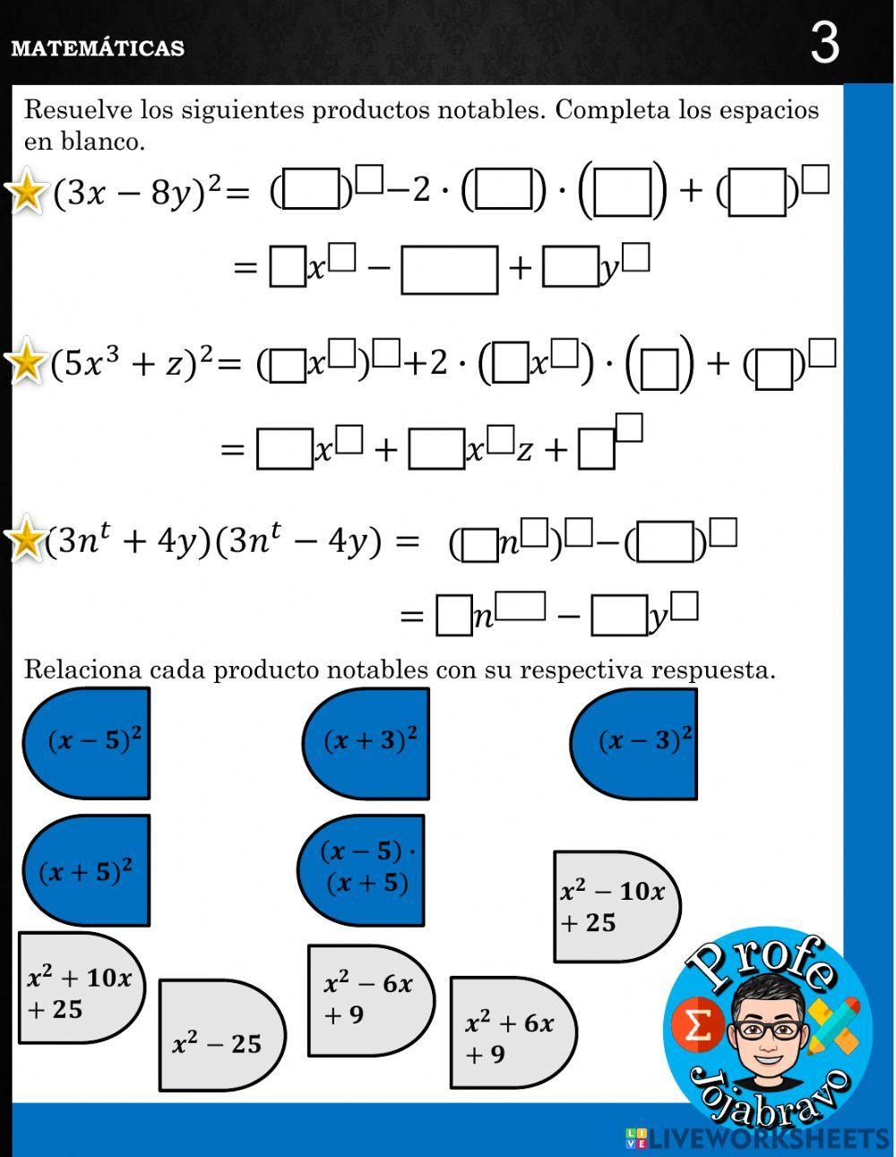 Productos notables. Parte 1