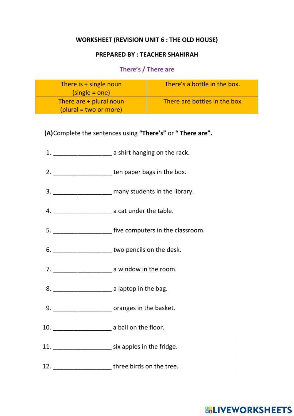 Unit 6:the old house