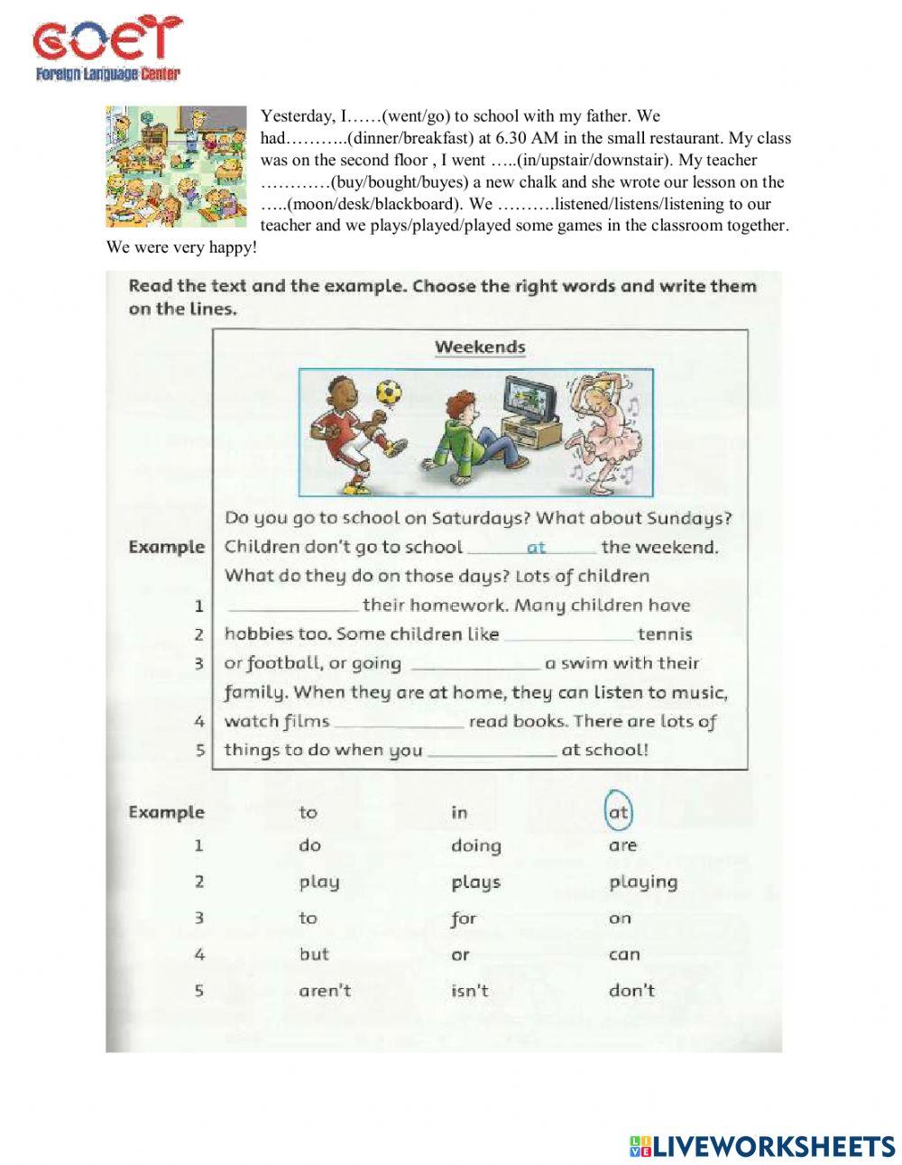Pre movers practice test 1