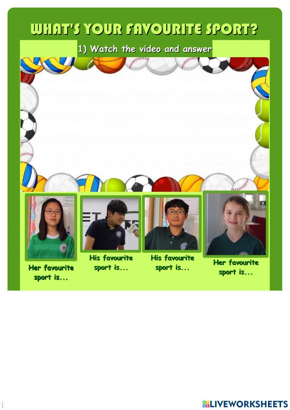 Video Activity - What is your favorite sport?