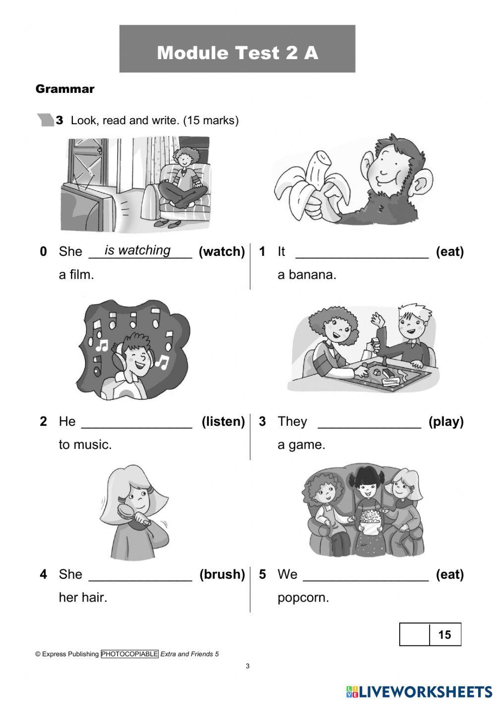 Extra and Friends Exam Unit 2 P.5