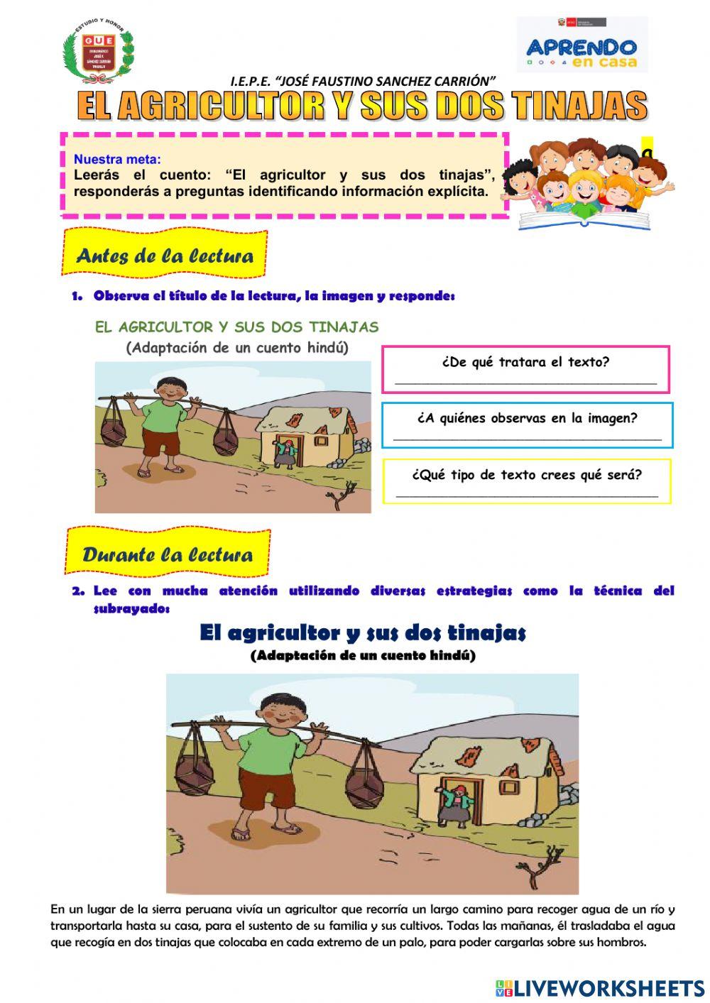 El agricultor y sus dos tinajas El agricultor y sus dos tinajas