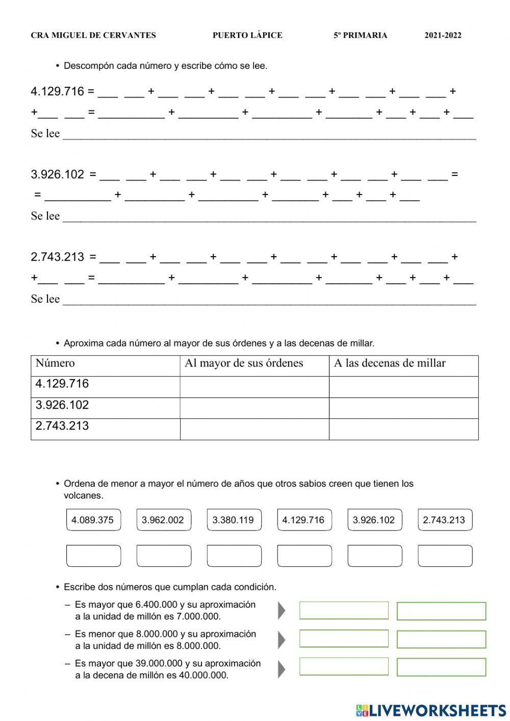 Desafio nº 2. Números hasta 9 cifras