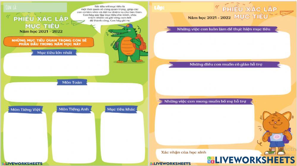 Mục tiêu học tập