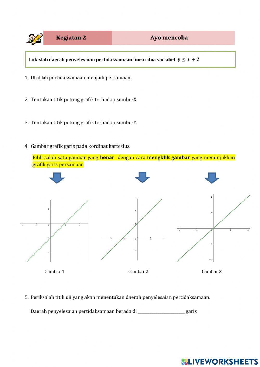 Sistem Pertidaksamaan  linear Kuadrat dua variabel