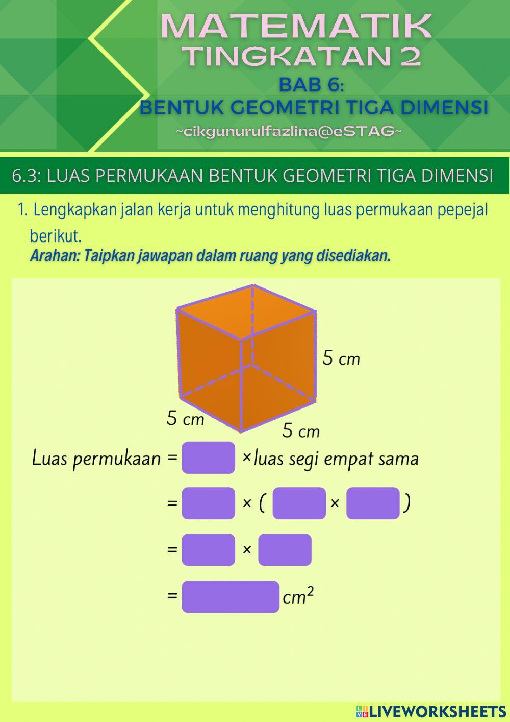 6.3 luas permukaan bentuk geometri tiga dimensi