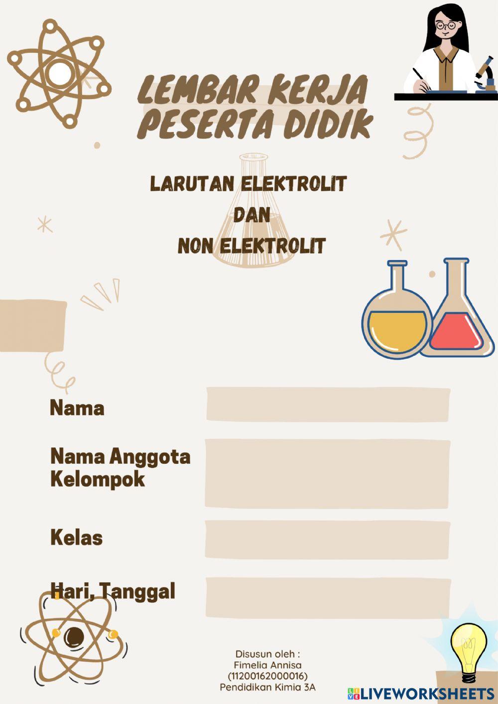 Larutan Elektrolit dan Larutan Non Elektrolit