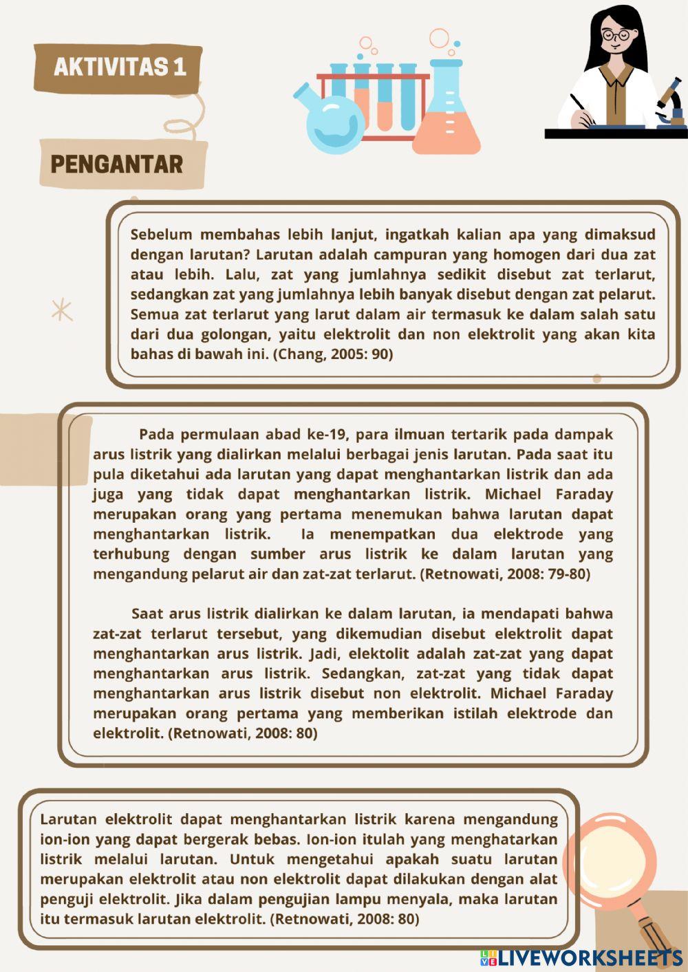 Larutan Elektrolit dan Larutan Non Elektrolit