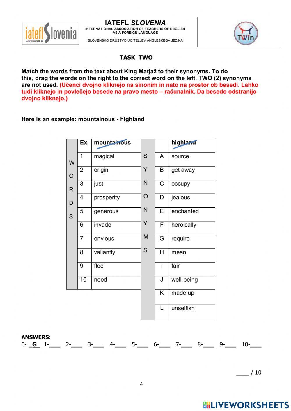 Šolsko tekmovanje - 8. razred