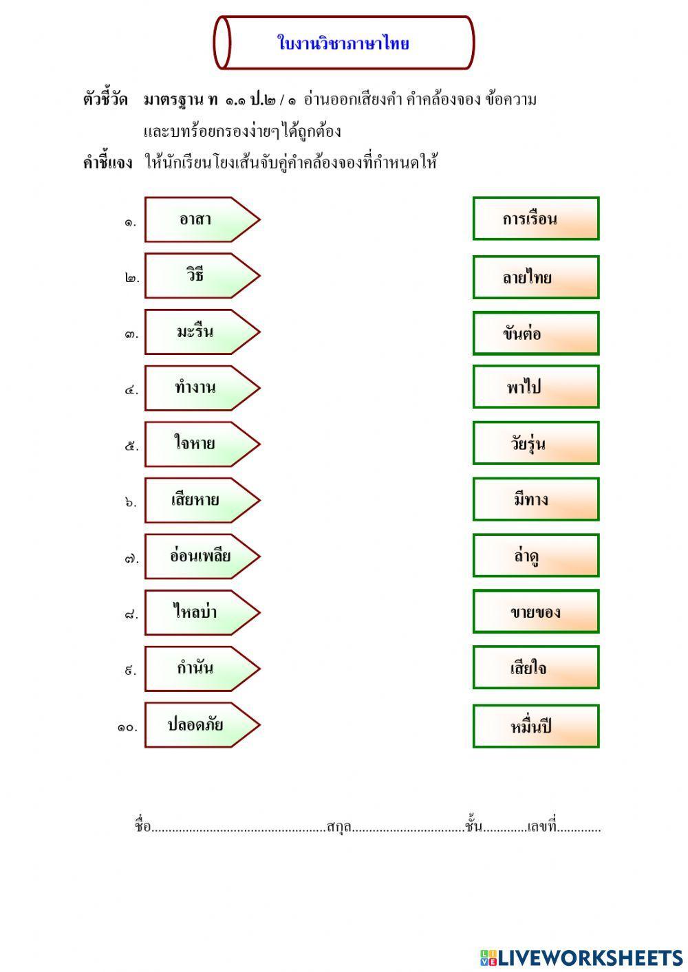 คำคล้องจอง