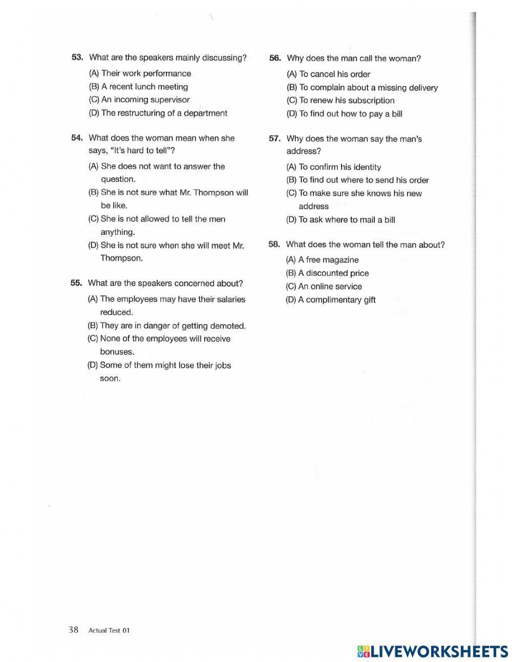 New TOEIC 700 - Test 1 Part 3