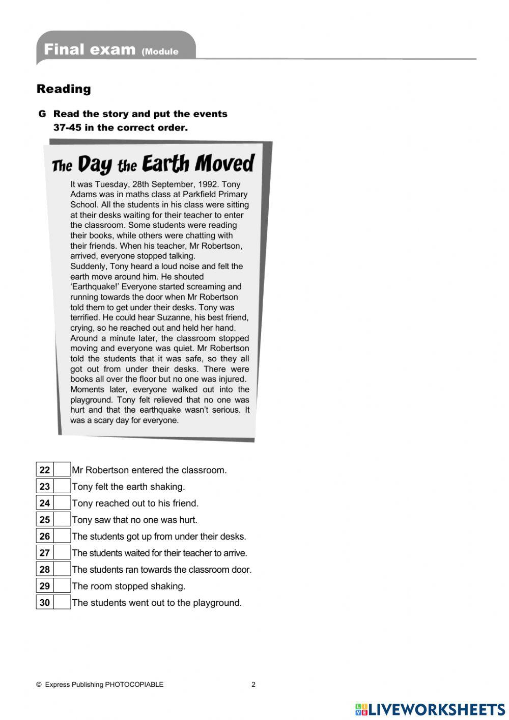 แบบทดสอบปลายภาค วิชาภาษาอังกฤษ ม.3 ภาคเรียนที่ 1-2564