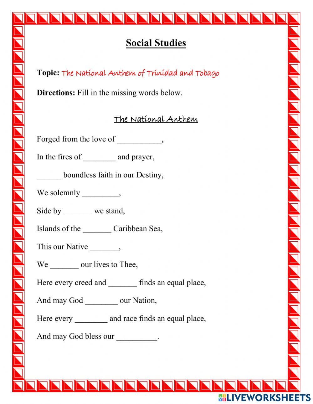 National Anthem of Trinidad and Tobago