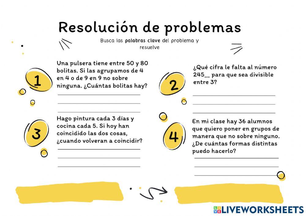 Problemas múltiplos y divisores