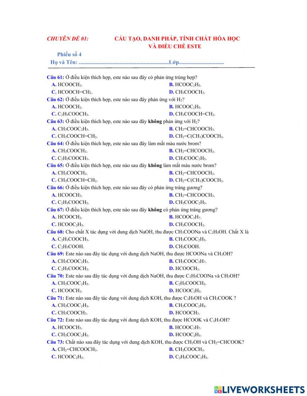 Chuyên đề 01- phiếu 4