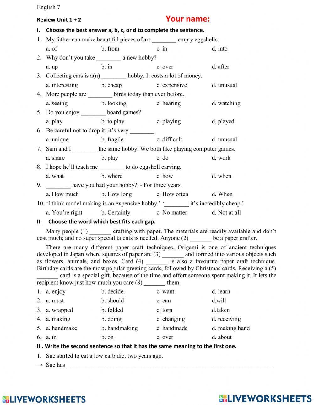 E7 - unit 2 - practice