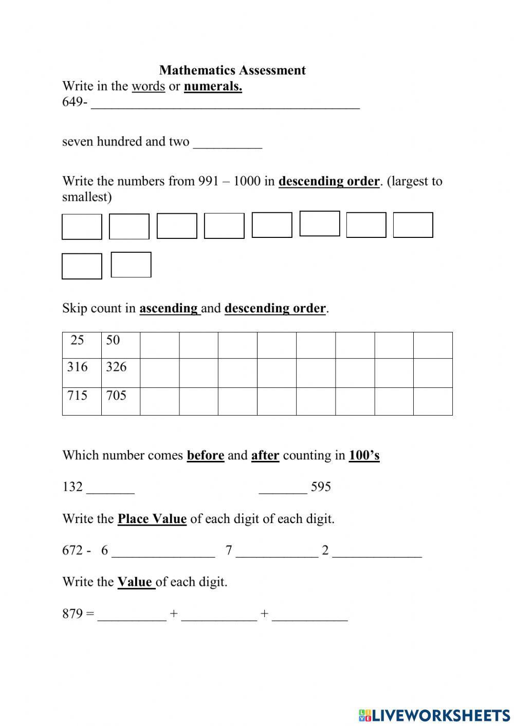 Number Concepts