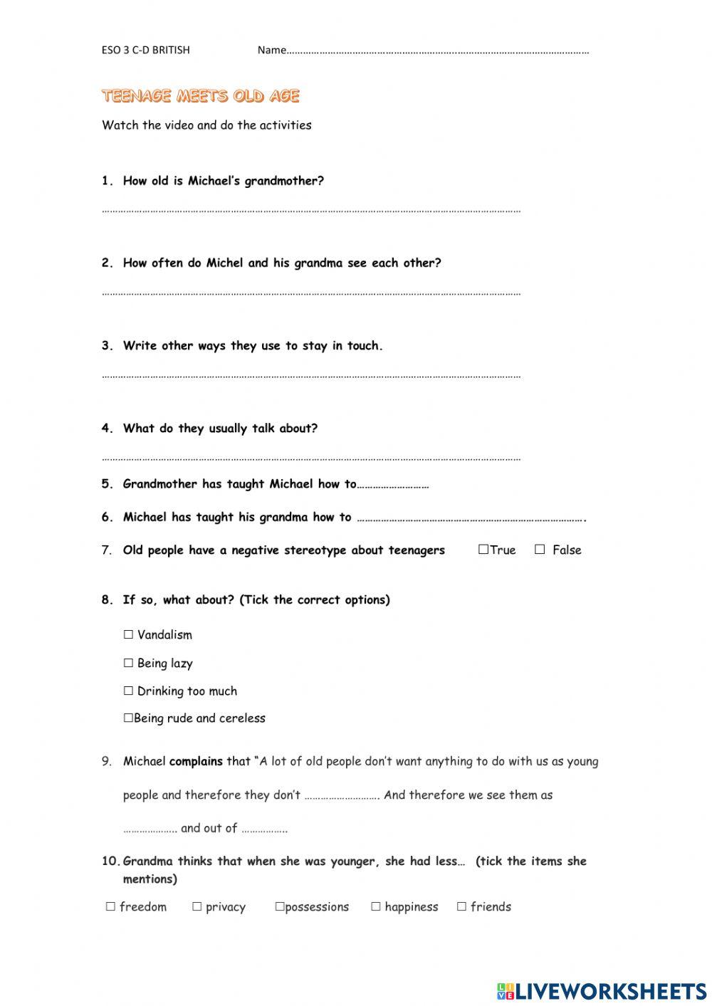 Teenage meets old age