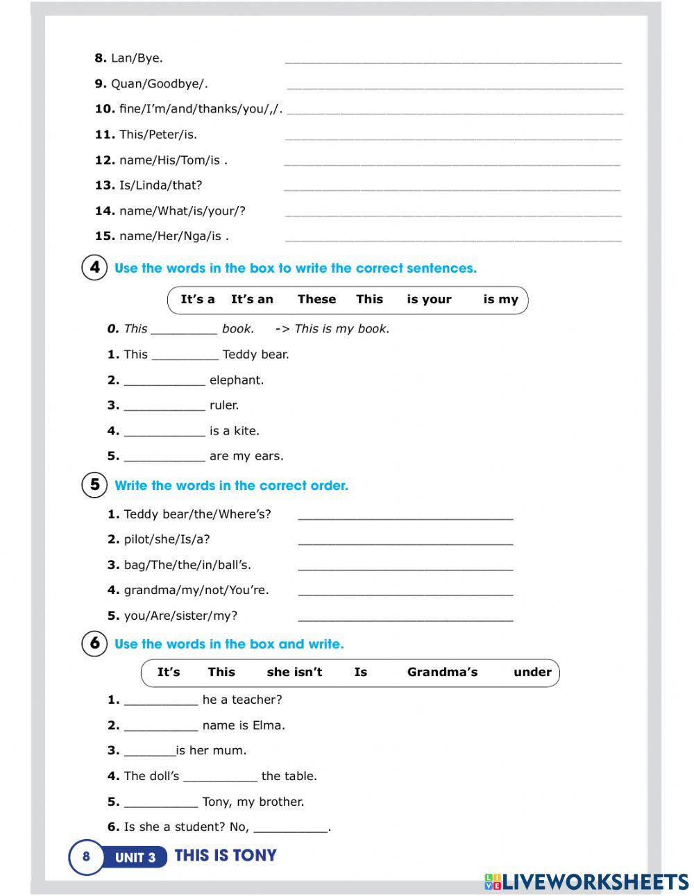 GRADE 3-UNIT 3- This is Tony
