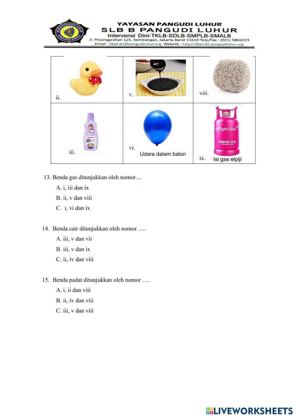 Ulangan IPA-Kenampakan Alam dan Jenis Benda