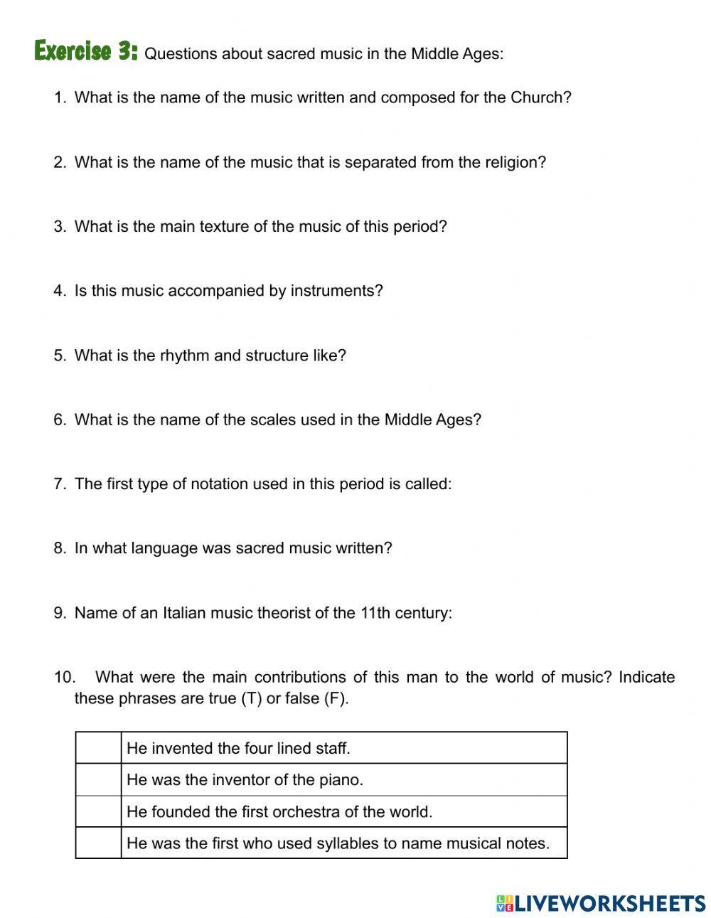 F1: La música religiosa en la Edad Media