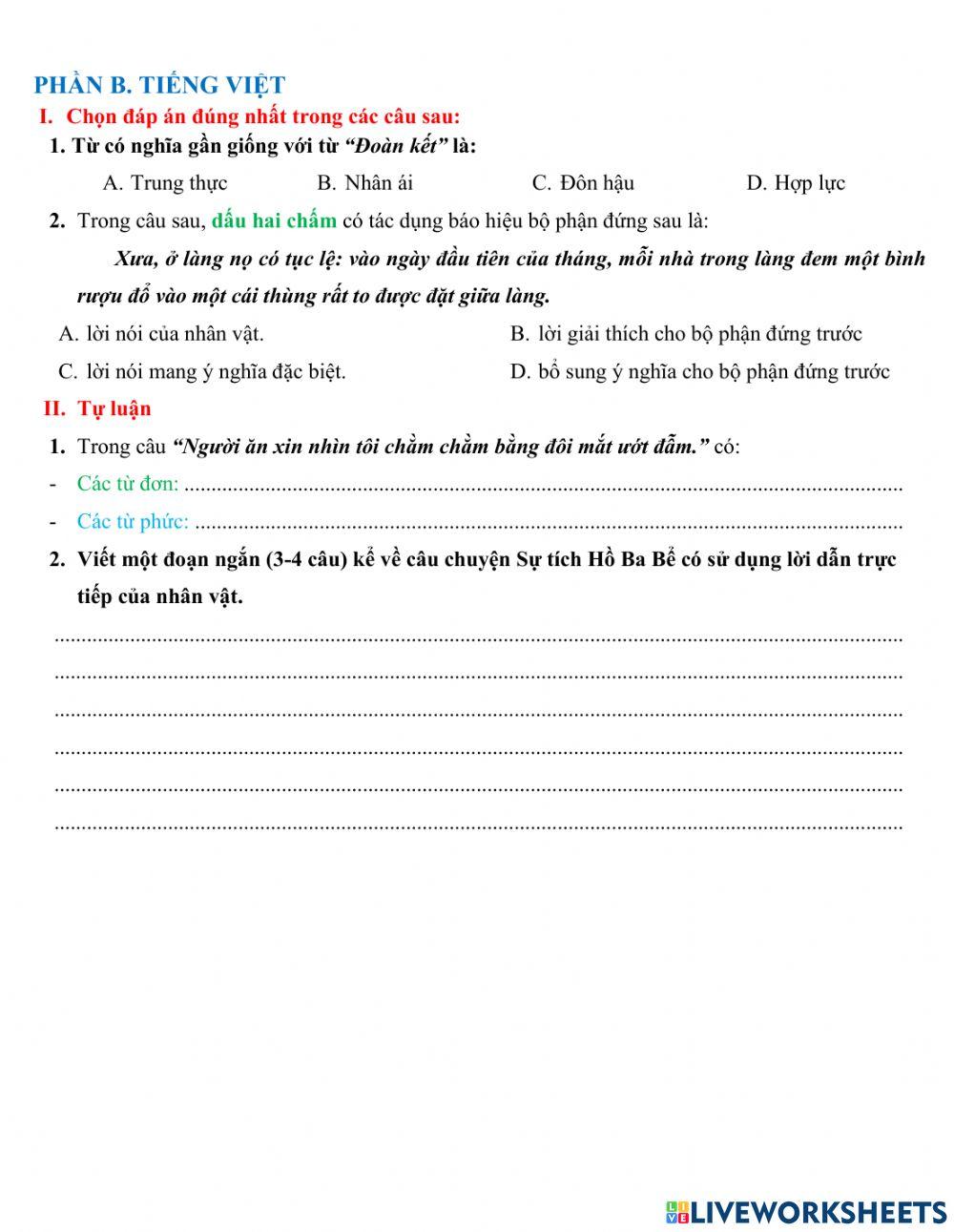 Phiếu bài tập tuần 3