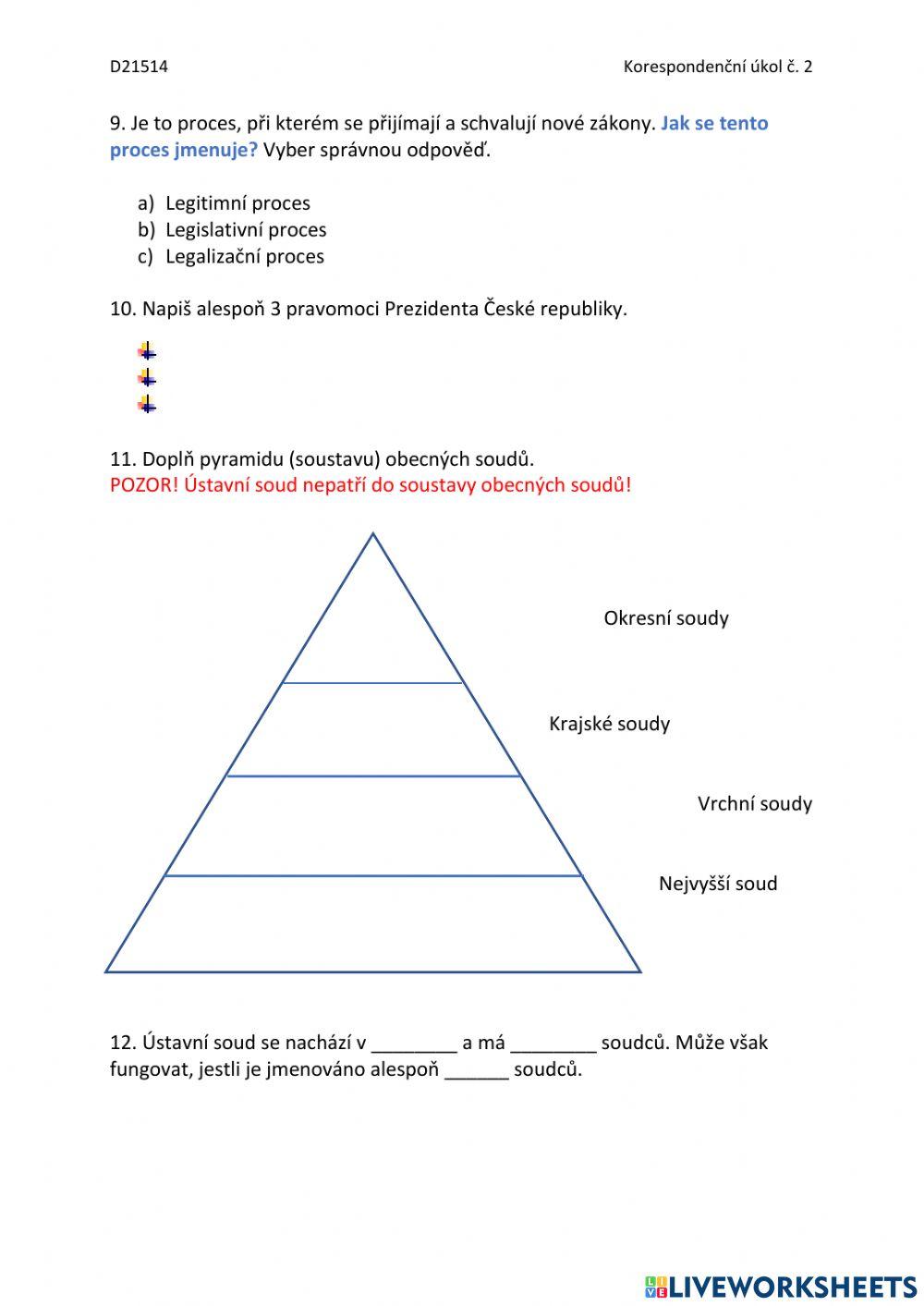 Pracovní list - Ústava ČR