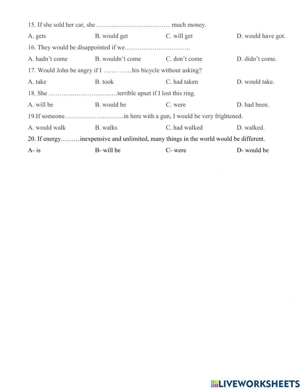 Conditional-multiple choice