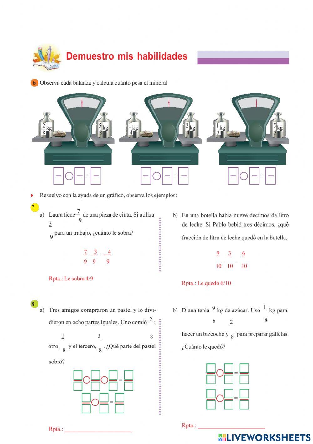 Fracciones homogéneas